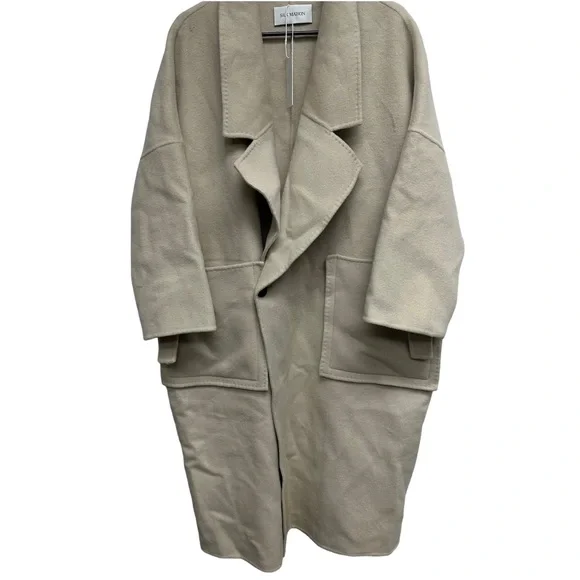Silk Maison Oversized Beige 100% Wool trench Coat - Picture 6 of 15